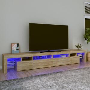 VidaXL ТВ шкаф с LED осветление, дъб сонома, 260x36,5x40 см