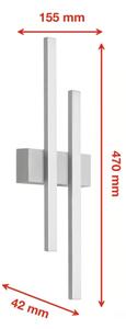 Telefunken - LED външно стенно осветително тяло 2xLED/4W/230V IP44 сребристо
