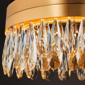 Brilliant LED таванска лампа Celestia, Ø 40 cm, месингов цвят, кристал, Затъмняване, Злато / месинг, Дневна/трапезария, Метал