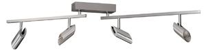 Brilliant LED таванни прожектори Risell, дължина 104 cm, цвят алуминий, Затъмняване, Металик, Дневна/трапезария, Алуминий, Модерен