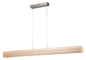 Brilliant LED висяща лампа Monterra, дължина 100 cm, светлокафява, дърво, Затъмняване, Дърво, Дневна/трапезария, Дървесина
