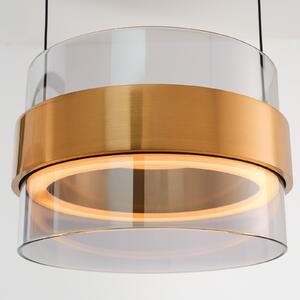 Brilliant LED висяща лампа Inside, месингов цвят/пушено сив, Ø 22 cm, Затъмняване, Сив, Дневна/трапезария, Стъкло