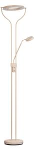 FISCHER & HONSEL LED стояща лампа Davos, пясъчен цвят, височина 180 cm, 2-крилна, CCT, Затъмняване, Бежов, Дневна/трапезария, Метал, Светлина за четене
