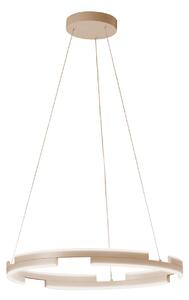 FISCHER & HONSEL LED висяща лампа Circly, пясъчен цвят, Ø 60 cm, метал, CCT, Затъмняване, Бежов, Дневна/трапезария, Метал, Модерен