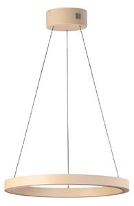FISCHER & HONSEL LED висяща лампа Silvio, Ø 60 cm, пясъчен цвят, метал, CCT, Затъмняване, Бежов, Дневна/трапезария, Метал, Модерен