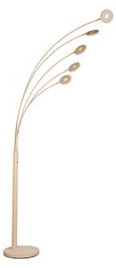 FISCHER & HONSEL LED стояща лампа Dent, пясъчен цвят, височина 225 cm, CCT, 5-елементна., Затъмняване, Бежов, Дневна/трапезария, Метал, Модерен, Стояща сянка