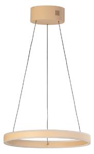 FISCHER & HONSEL LED висяща лампа Silvio, Ø 50 cm, пясъчен цвят, метал, CCT,, Затъмняване, Бежов, Дневна/трапезария, Метал, Модерен