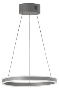 FISCHER & HONSEL LED висяща лампа Silvio, Ø 50 cm, пясъчно сива, метал, CCT,, Затъмняване, Сив, Дневна/трапезария, Метал, Модерен