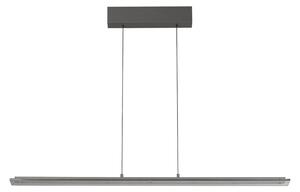 FISCHER & HONSEL LED висяща лампа Torvi, пясъчно сиво/димно сиво, дължина 115 cm, CCT, Затъмняване, Сив, Дневна/трапезария, Метал, Модерен