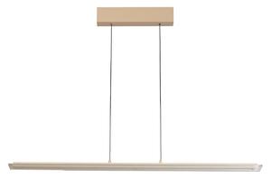 FISCHER & HONSEL LED висяща лампа Torvi, пясъчен цвят/бял, дължина 115 cm, CCT, Затъмняване, Бежов, Дневна/трапезария, Метал, Модерен