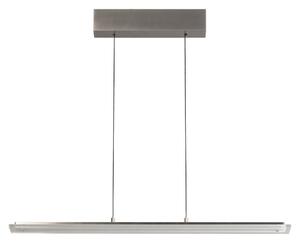 FISCHER & HONSEL LED висяща лампа Torvi, дължина 135 cm, никелово/бяло, CCT, Затъмняване, Металик, Дневна/трапезария, Метал, Модерен
