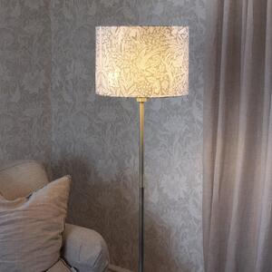 PR Home Стелажна лампа Amy, Eldertree зелено/златно, височина 150 cm, E27, Злато / месинг, Дневна/трапезария, Плат / текстил