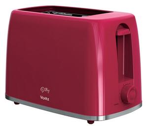 Тостер Oliver Voltz Daisy OV51440W, 700W, 2 филийки, 6 нива, Подвижна тавичка за трохи, Червен