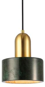 Висяща лампа на кабел MARBLE 1xE27/60W/230V в златисто/зелено с мраморен декор