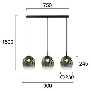 Полилей с кабелно окачване MIRROR 3xE27/14W/230V димно черен