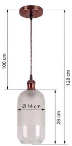 Brilagi - LED полилей на кабел RETRO GLASS 1xE27/60W/230V Ø 14 см меден/бял