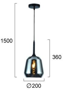 Висяща лампа на кабел MAEVA 1xE27/40W/230V димно черна/черна