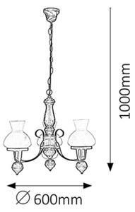 Rabalux 7078 - Пендел PETRONEL 3xE27/60W/230V