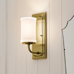 KICHLER Стенна лампа Vetivene, месинг, височина 31 см, метал, IP44 G9-LED, Злато / месинг, Баня, Метал