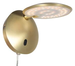 Steinhauer LED стенна лампа „Zenith 2“, в цвят на месинг, CCT, метал, щепсел, Затъмняване, Злато / месинг, Дневна/трапезария, Метал, Модерен, Кръгла стена