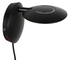 Steinhauer LED стенна лампа „Zenith 2“, черна, CCT, метал, щепсел, Затъмняване, Черен, Дневна/трапезария, Метал, Модерен, Кръгла стена