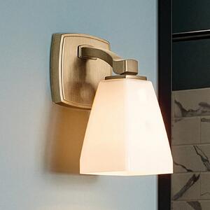 KICHLER Стенна лампа „Marant“, светлобронзова/опалова, височина 24 см, IP44, G9-LED, Бронзов / античен месинг, Баня, Метал, Модерен, Стенна розетка отгоре
