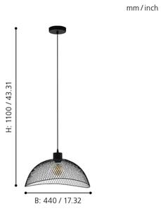Eglo 43304 - Полилей на въже POMPEYA 1xE27/60W/230V