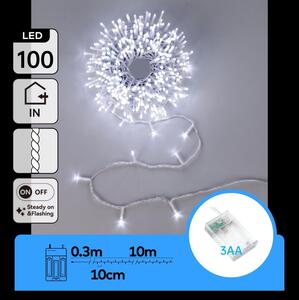 Aigostar - LED коледна гирлянда 100xLED/3xAA 10,3m студено бяло