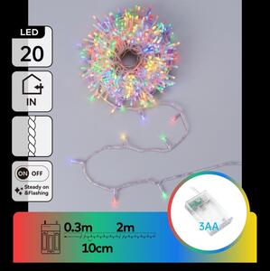 Aigostar - LED многоцветен коледен гирлянд 20xLED/3xAA 2,3m