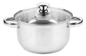 Тенджера Rosberg R51210O26, вместимост 6.3 l, 26 cm диаметър, неръждаема стомана, капак, инокс