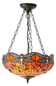 Endon 64076 - Полилей на верига Tiffany DRAGONFLY 3xE27/60W/230V Ø 41 cm