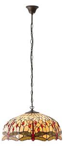 Endon 64079 - Полилей на верига Tiffany DRAGONFLY 3xE27/60W/230V, диаметър 50 см