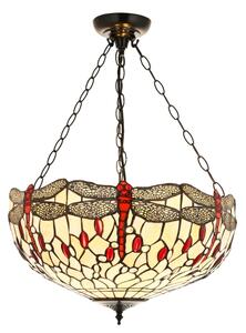 Endon 112251 - Полилей с верига Tiffany DRAGONFLY 3xE27/60W/230V, диаметър 50 см