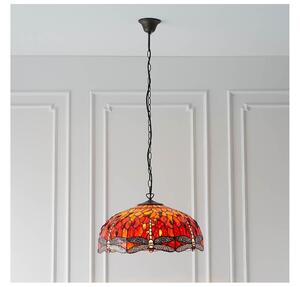 Endon 64082 - Полилей на верига Tiffany DRAGONFLY 3xE27/60W/230V Ø 50 см