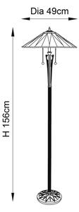 Endon 64041 - Подова лампа Tiffany DARK STAR, 2x E27, 60W, 230V, Ø 49 см