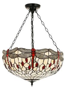 Endon 112251 - Полилей с верига Tiffany DRAGONFLY 3xE27/60W/230V, диаметър 50 см