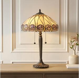 Endon 112184 - Настолна лампа Tiffany HUTCHINSON, 2xE27/10W/230V, диаметър 40 см