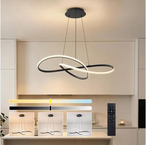 Brilagi - LED димируем полилей на кабел INFINITY LED/80W/230V 80x80 cm черен + ДУ