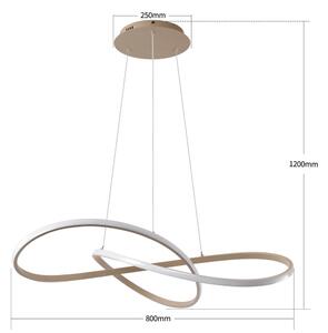 Brilagi - Димируема LED люстра с кабелно окачване INFINITY LED/80W/230V 80x80 cm бежова + дистанционно управление