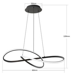 Brilagi - LED димируем полилей на кабел INFINITY LED/80W/230V 80x80 cm черен + ДУ