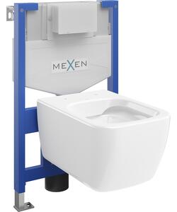 Mexen комплект за вграждане WC стелаж Fenix XS-F с тоалетна чиния Stella, бял гланц - 6803368XX00