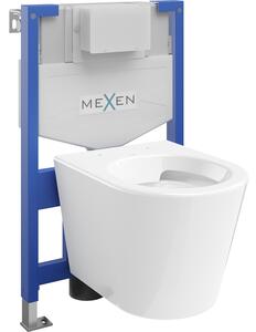 Mexen Rico вграден комплект WC стелаж Fenix XS-F с тоалетна чиния, бял гланц