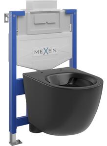 Mexen комплект за вграждане WC стелаж Fenix XS-U с тоалетна чиния Lena, черен мат - 6853322XX85