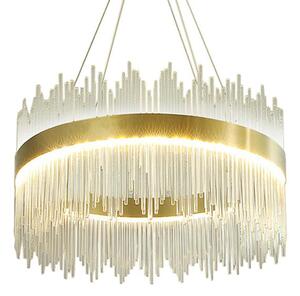 Led полилей за таван crown в златисто с кристали d40x30 см
