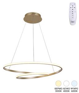 Плафон Rexon led златист метал d49x12см