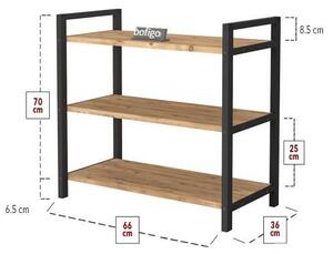 Поставка за обувки 3 Shelves Shoe Rack - черно + дървесно