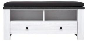 Шкаф със седалка Antwerpen 1S - 100 x 47.5 x 41 cm, снежна пепел