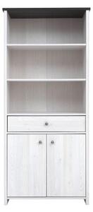 Етажерка Porto REG2D1S - 88.5 x 199.5 x 40 cm, бяло/сиво