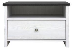 Шкаф със седалка Porto KOM1S/70 - 68.5 x 46 x 40 cm, бяло/сиво