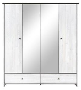 Гардероб Porto SZF2D2L2S - 188.5 x 209 x 55.5 cm, бяло/сиво